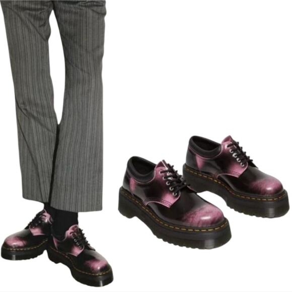 Dr. Martens Purple Black Leather Patent Lug Sole Platform‎ Men\'s Shoes Size 11 main image 16
